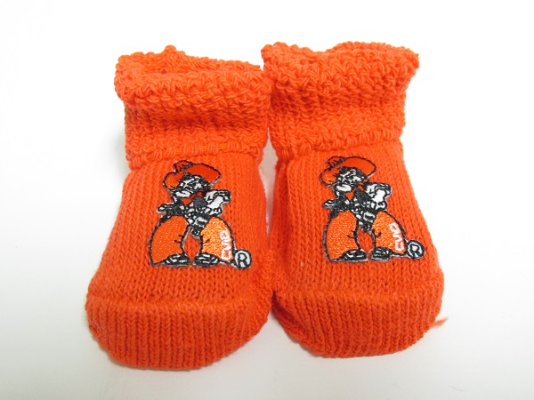 Oklahoma State University Branded NCAA Baby Booties<BR>Orange with Pistol Pete<br>(Click picture-FULL DETAILS)